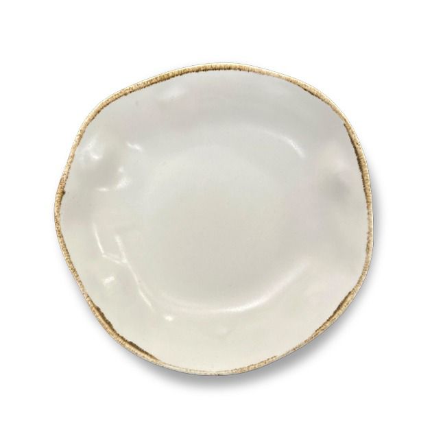 DEEP PLATE 20 CM White Matt rust line