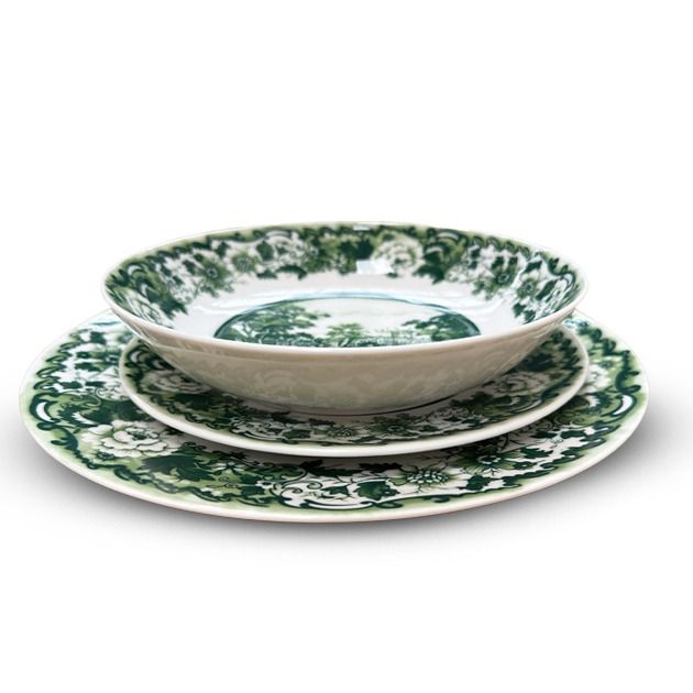 DEEP PLATE 21 GREEN AND BLUE English Style