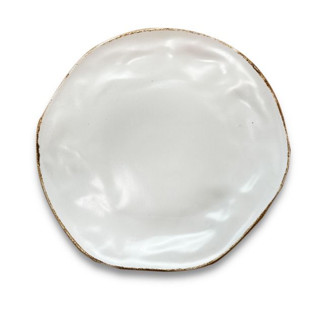PLATE 32 CM White Matt rust line
