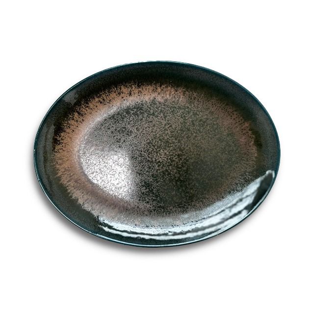 OVAL PLATE 36X27.5 CM Nero green