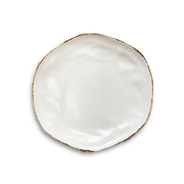PLATE 21 CM White Matt rust line