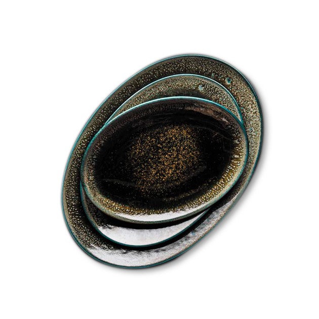 OVAL PLATE 32X23.5 CM Nero green