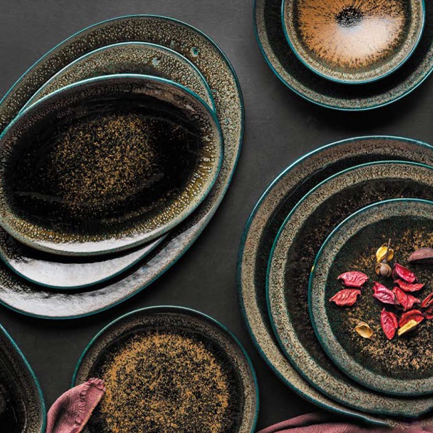 Dinner set 14 pieces NARO GREEN