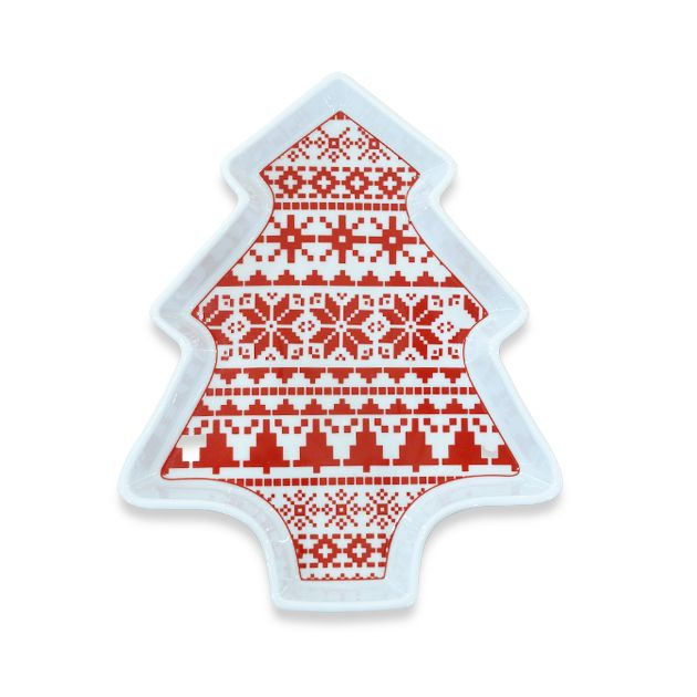 Tree christmas  plate red decore