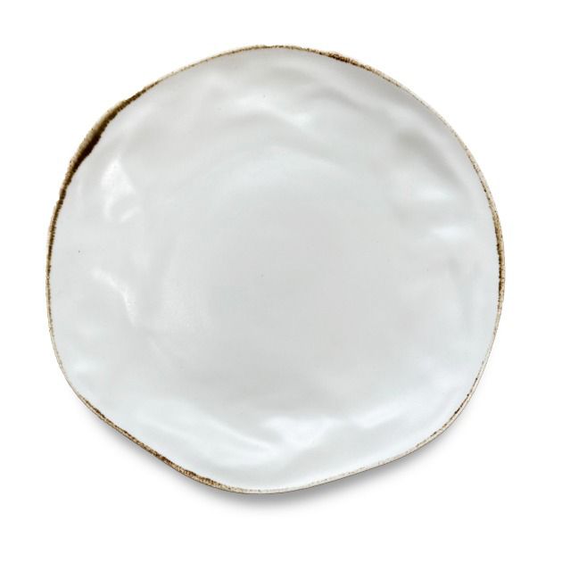 PLATE 28 CM White Matt rust line