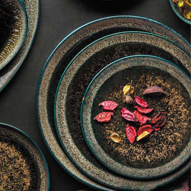 PLATE 30 CM Nero green